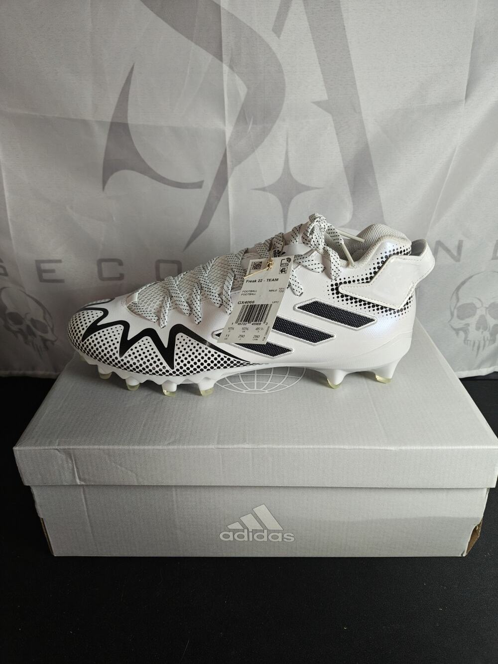 ADIDAS Men's 11 Freak 22 Gx4066 White Black Football Cleats NWB NWT Blems